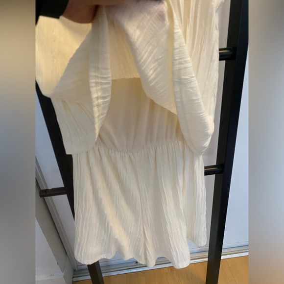 Cream One Shoulder Romper - Picture 3 of 5